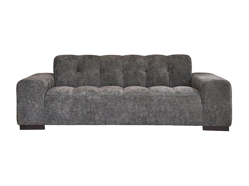 Sofá recto de 3 plazas en terciopelo trenzado verde grisáceo