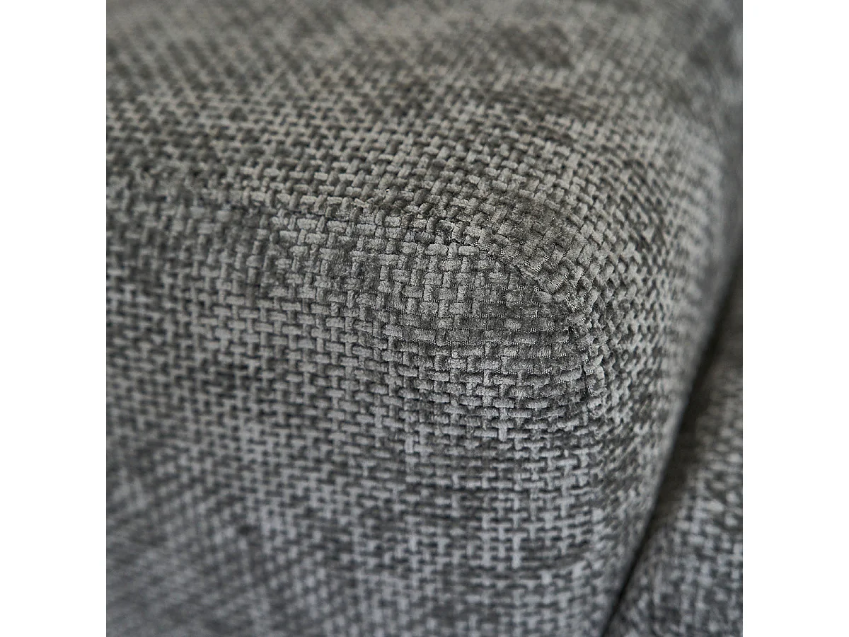 Sofá recto de 3 plazas en terciopelo trenzado verde grisáceo