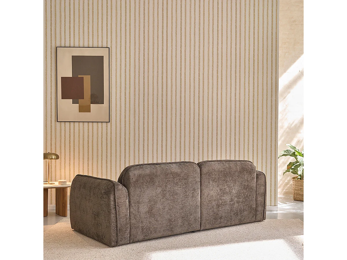 Divano 3 posti legno massello velluto moka