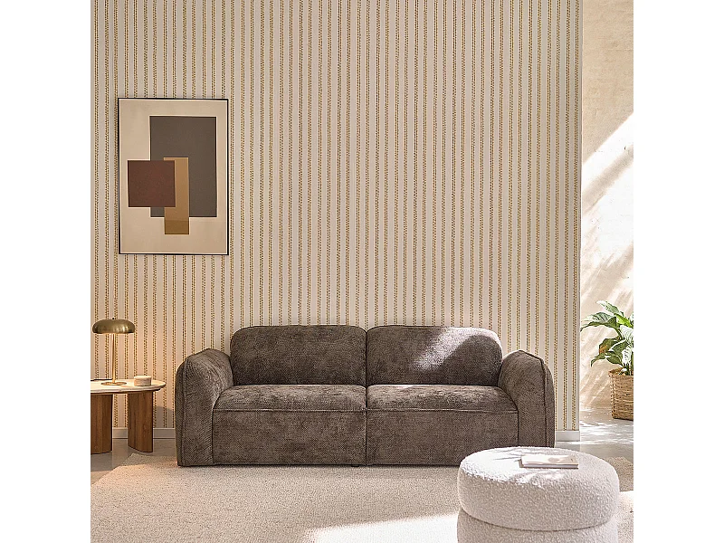 Divano 3 posti legno massello velluto moka