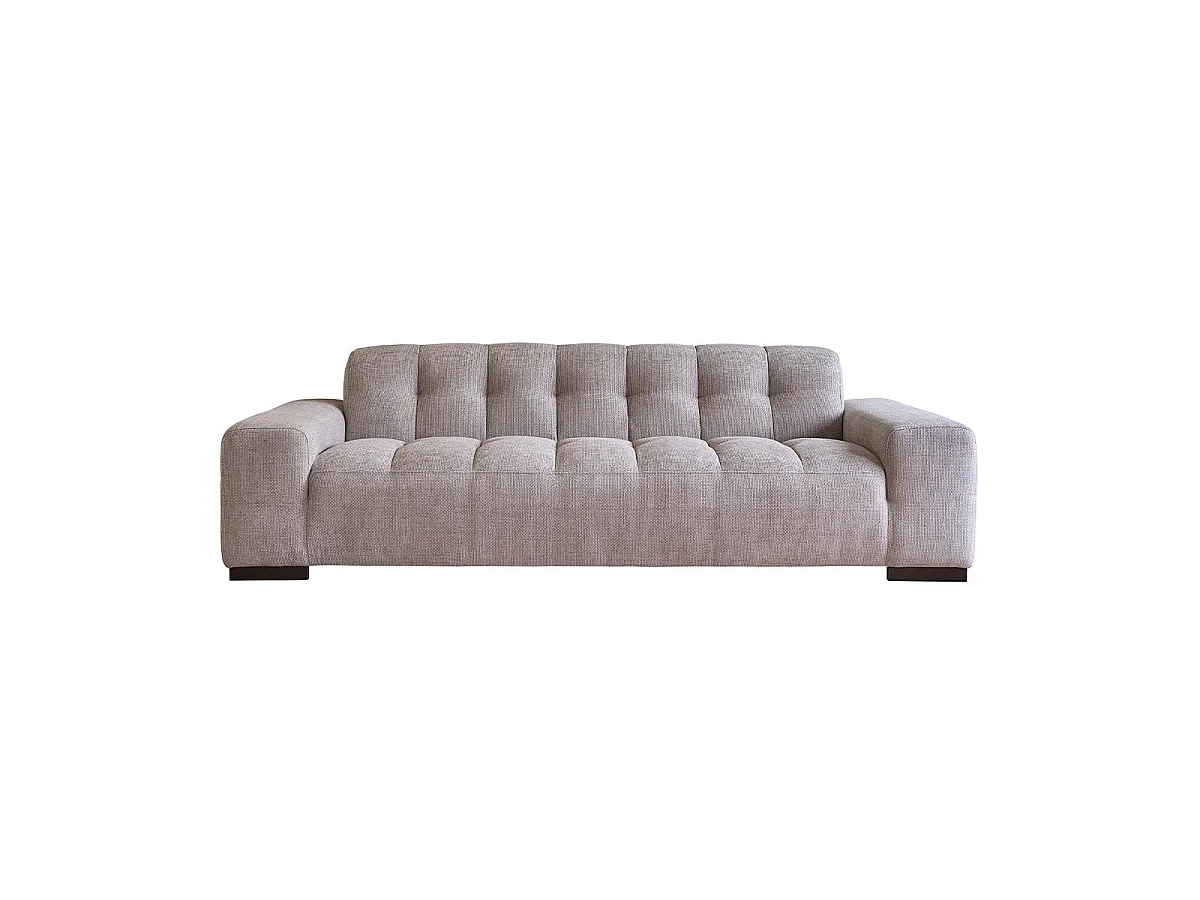 Canapé 4 places en velours tresse beige