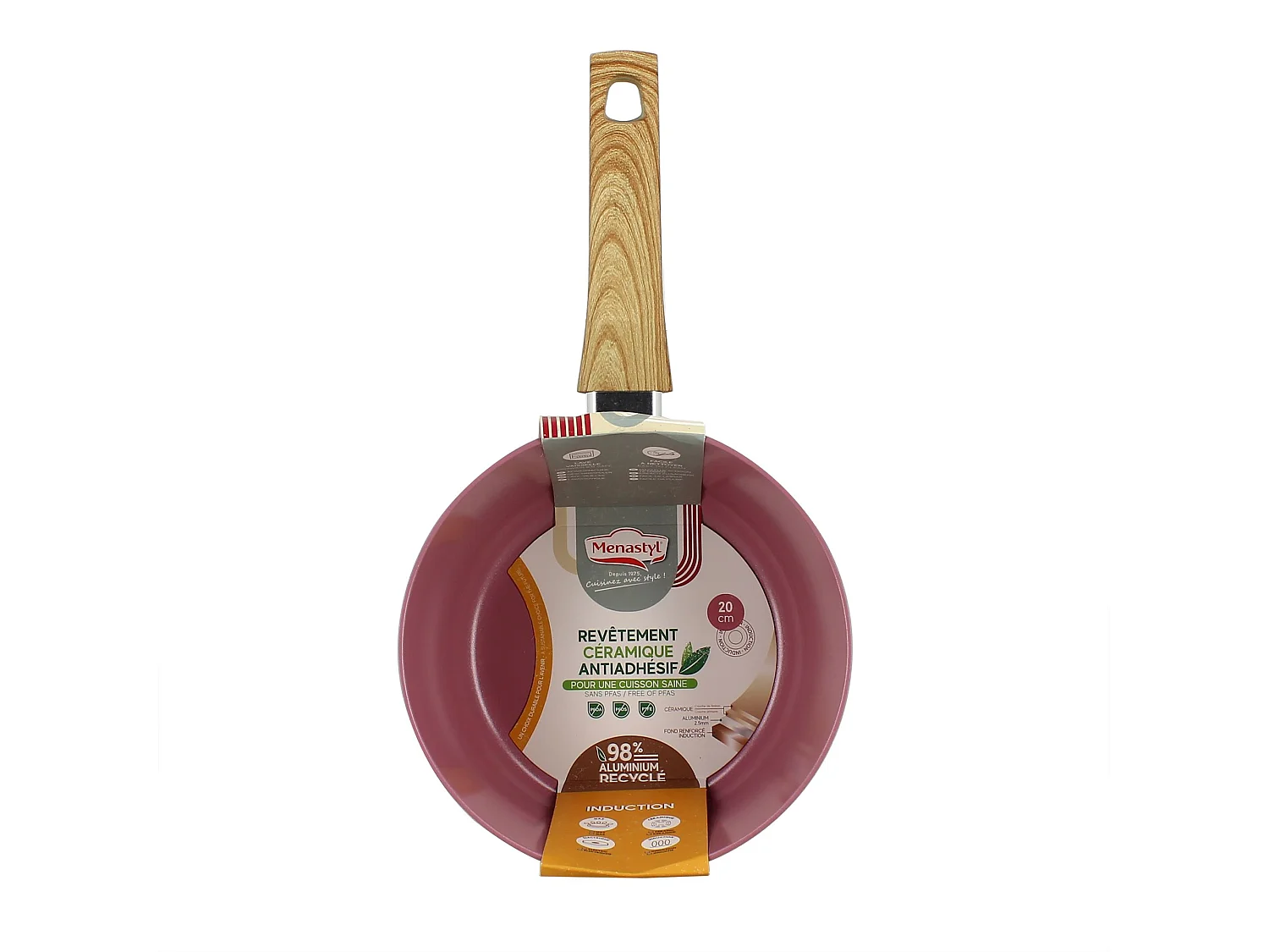 Menastyl - Casserole Colorama 20cm En Aluminium Recyclé Lilas Induction