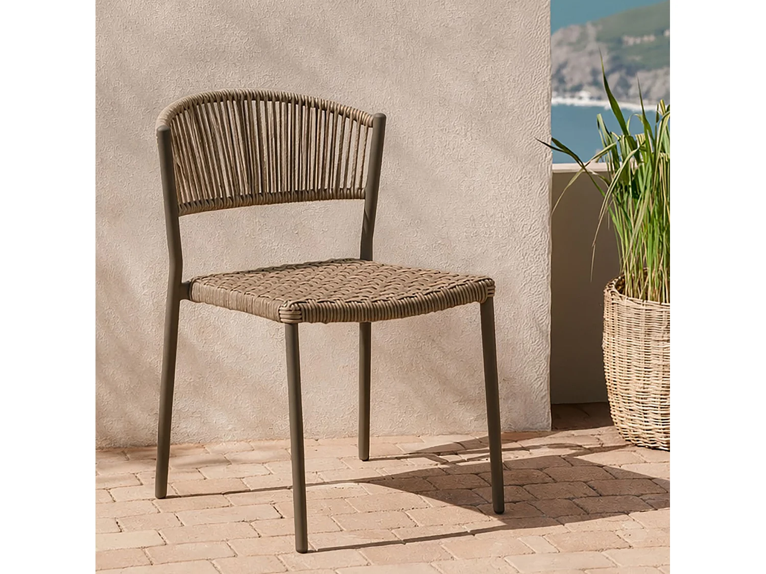 Now's Home - Ensemble De Jardin Table 230cm Avec 8 Chaises En Aluminium Moka Madrague