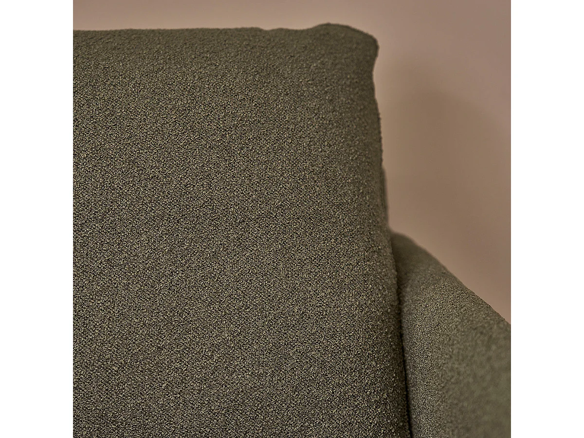 Canapé droit 3 places en bois massif et tissu bouclette