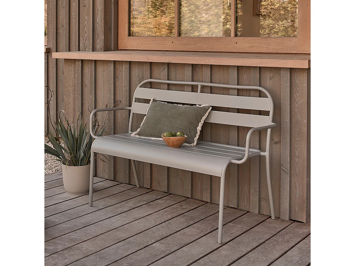 Panca in alluminio grigio 118 cm