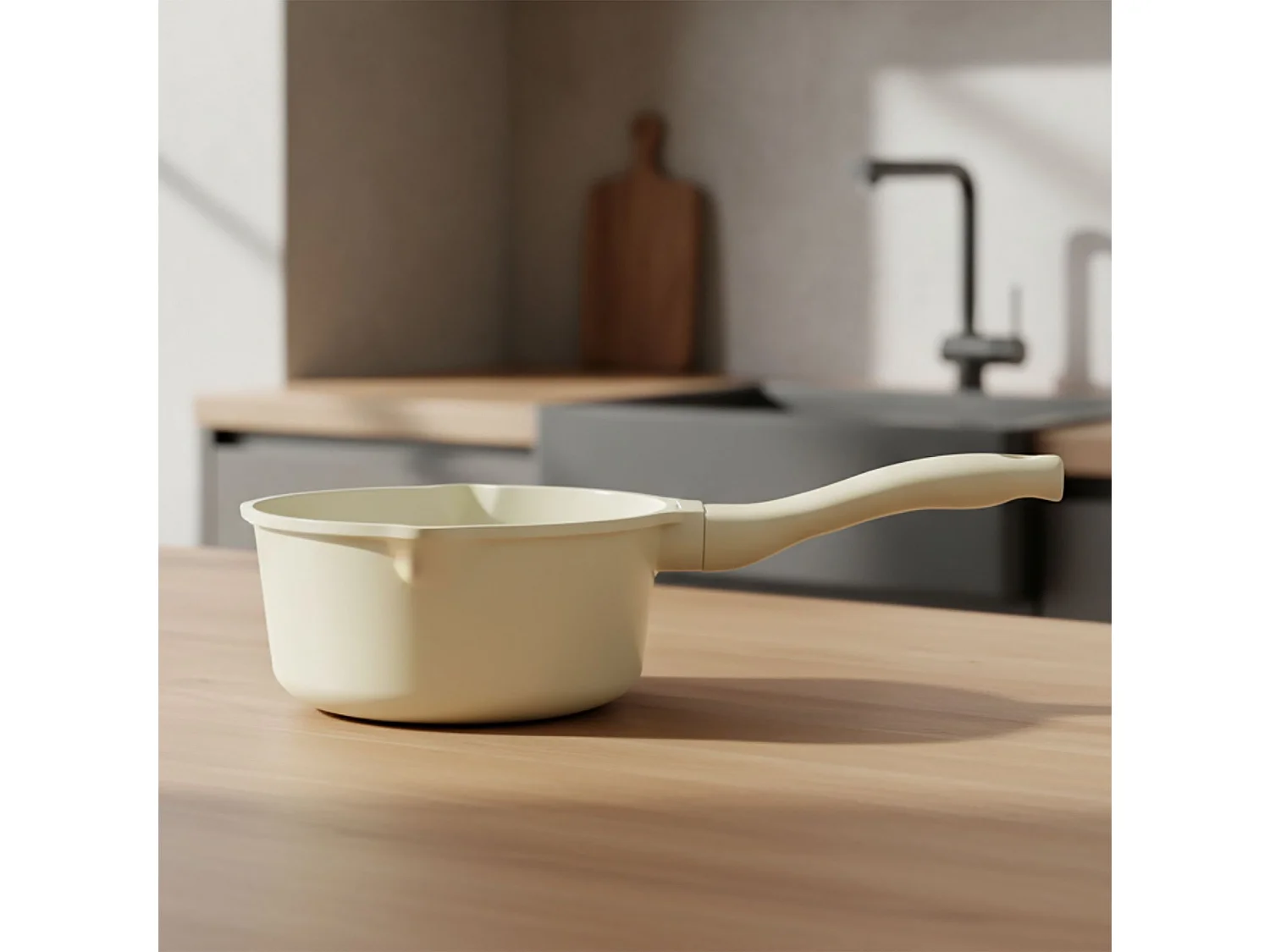 Menastyl - Casserole Pure 20cm En Fonte D'aluminium Recycle Creme