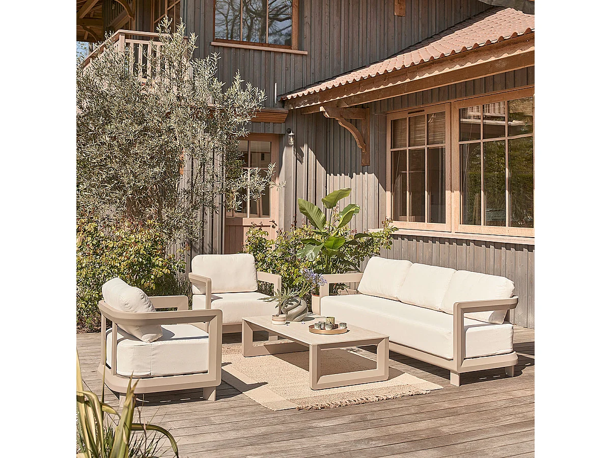 Salotto basso da giardino in alluminio 5 pers.