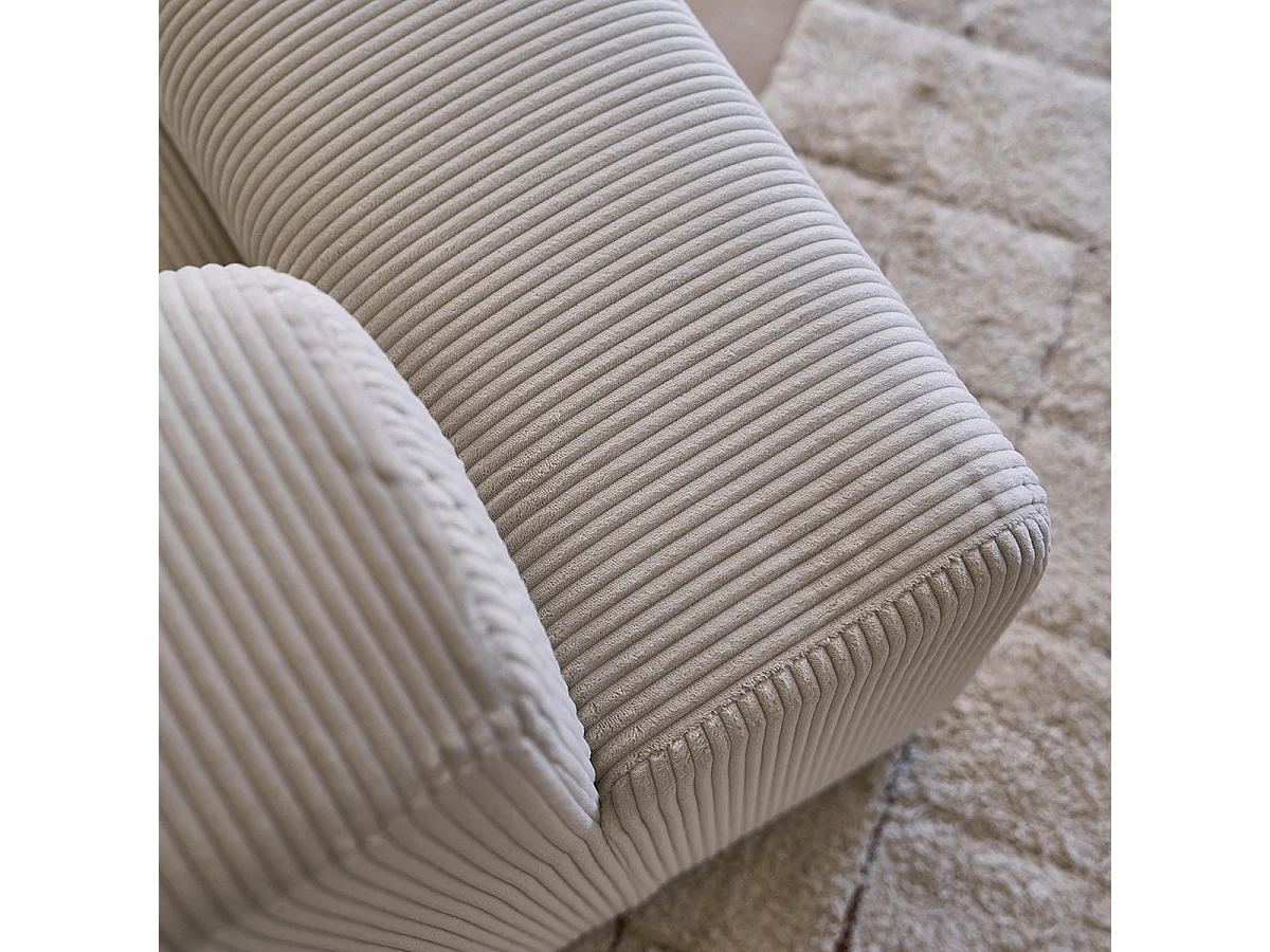 Canapé 4 places en velours cotele beige