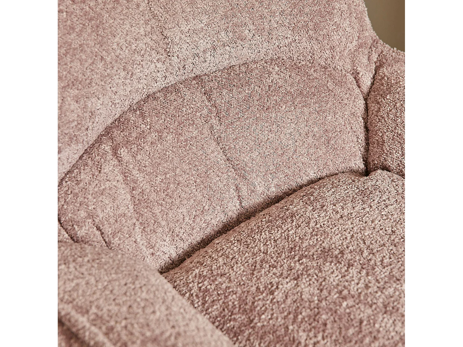 Fauteuil pivotant rose en tissu bouclette BELORA