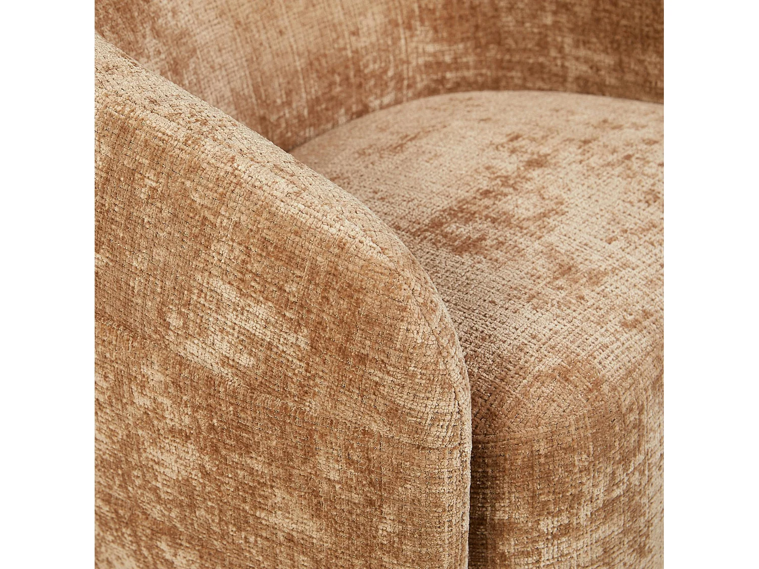 Fauteuil salon pivotant cannelle tissu chenille BELORA