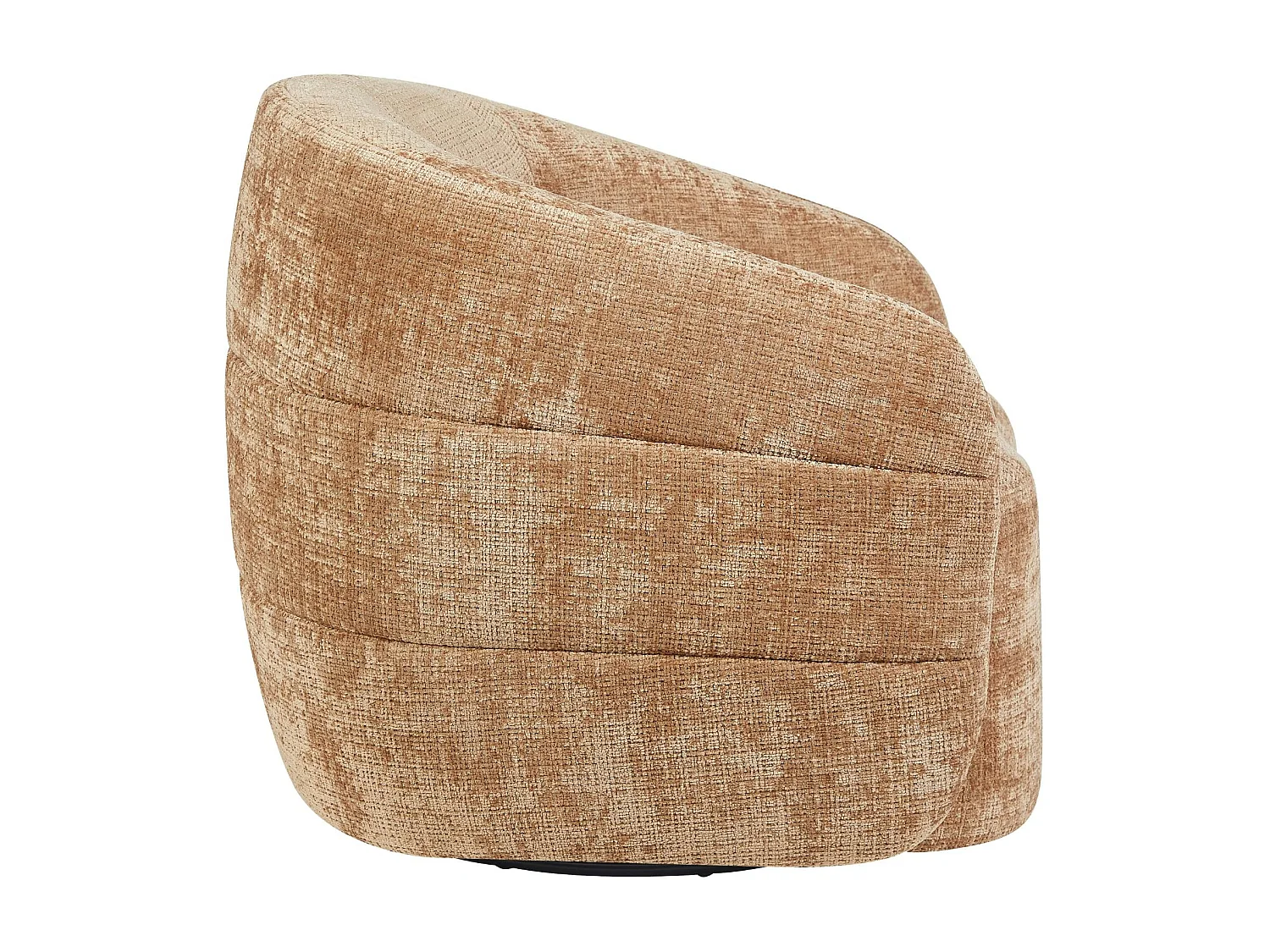 Fauteuil salon pivotant cannelle tissu chenille BELORA