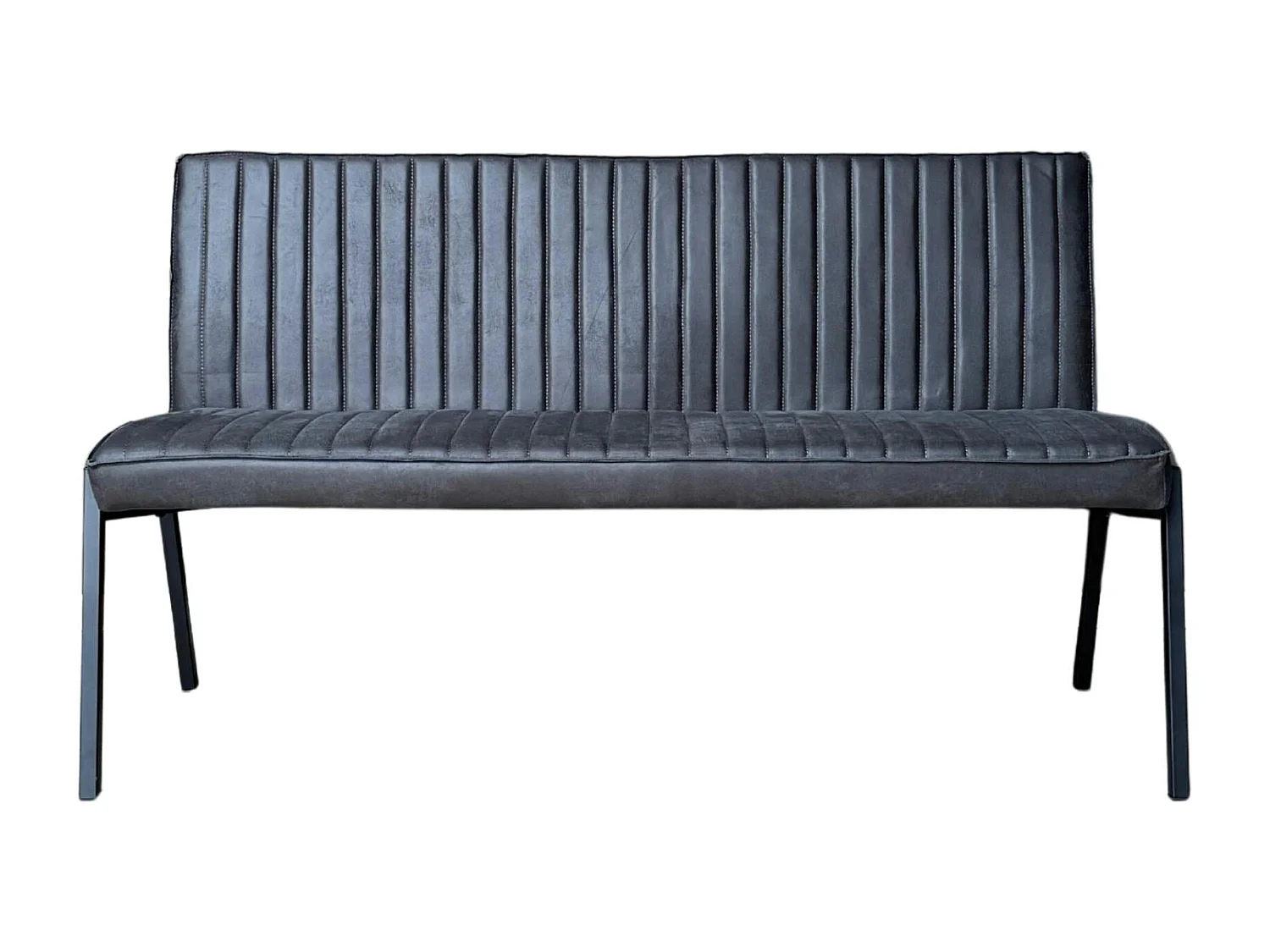 Banc de table à manger gris foncé à bandes 155 cm CORTINA