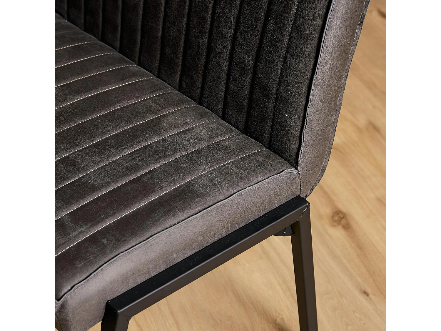 Banc de table à manger gris foncé à bandes 155 cm CORTINA