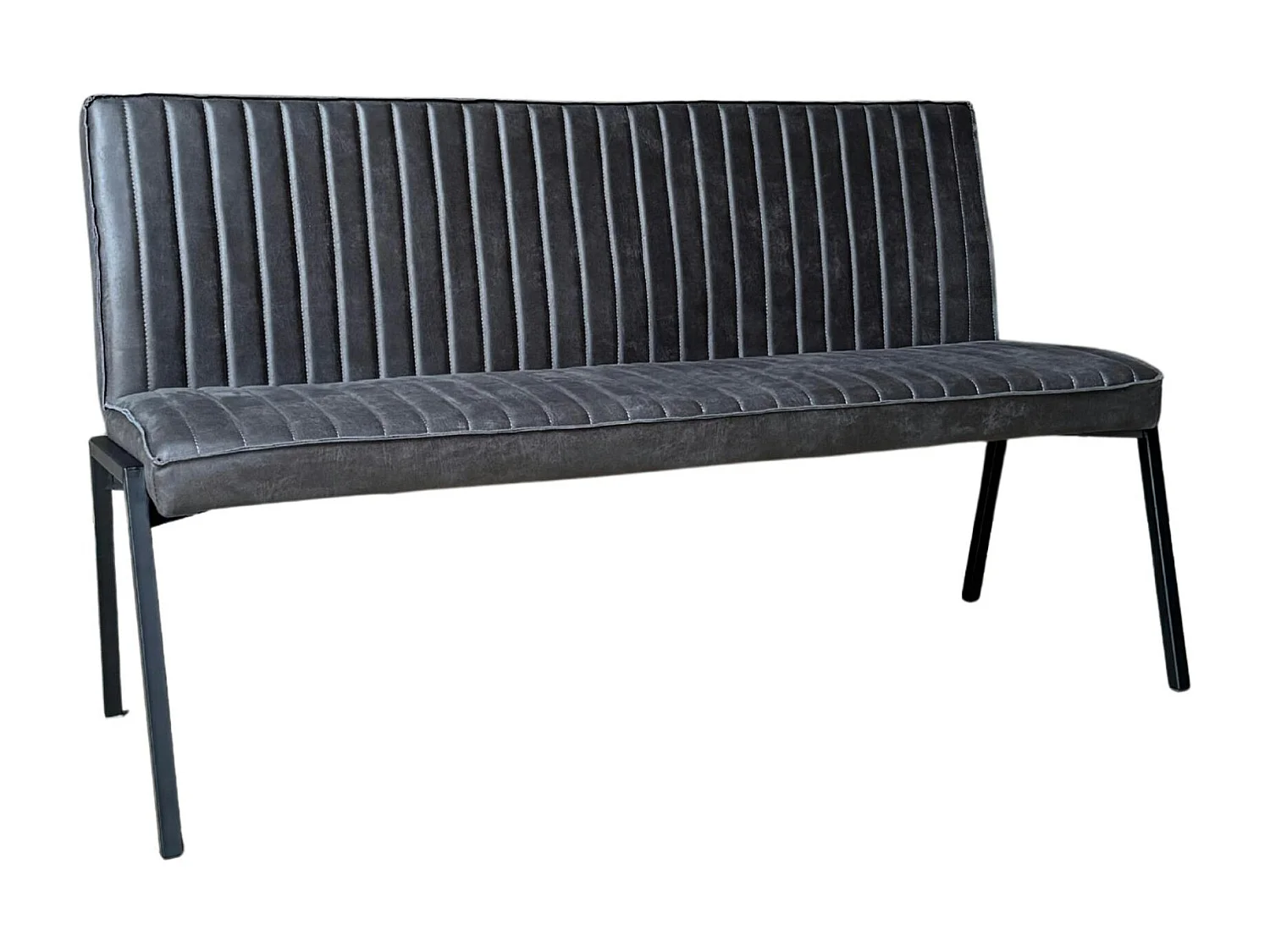 Banc de table à manger gris foncé à bandes 155 cm CORTINA