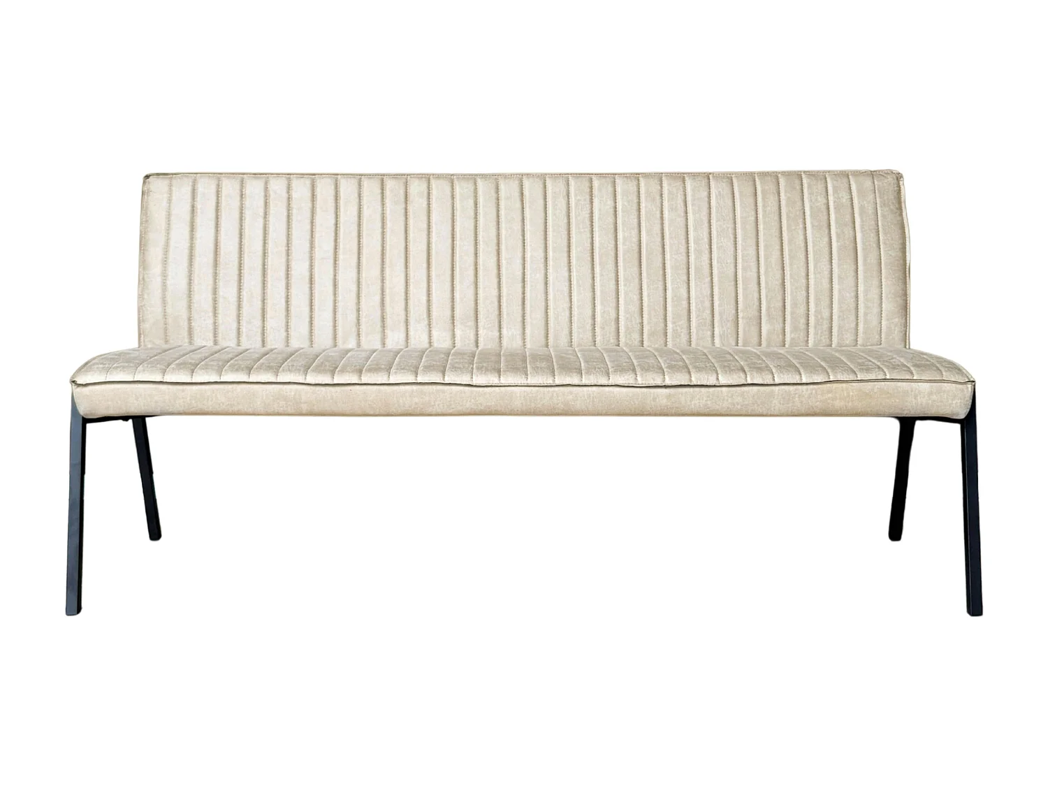 Banc de table à manger beige à bandes 185 cm CORTINA