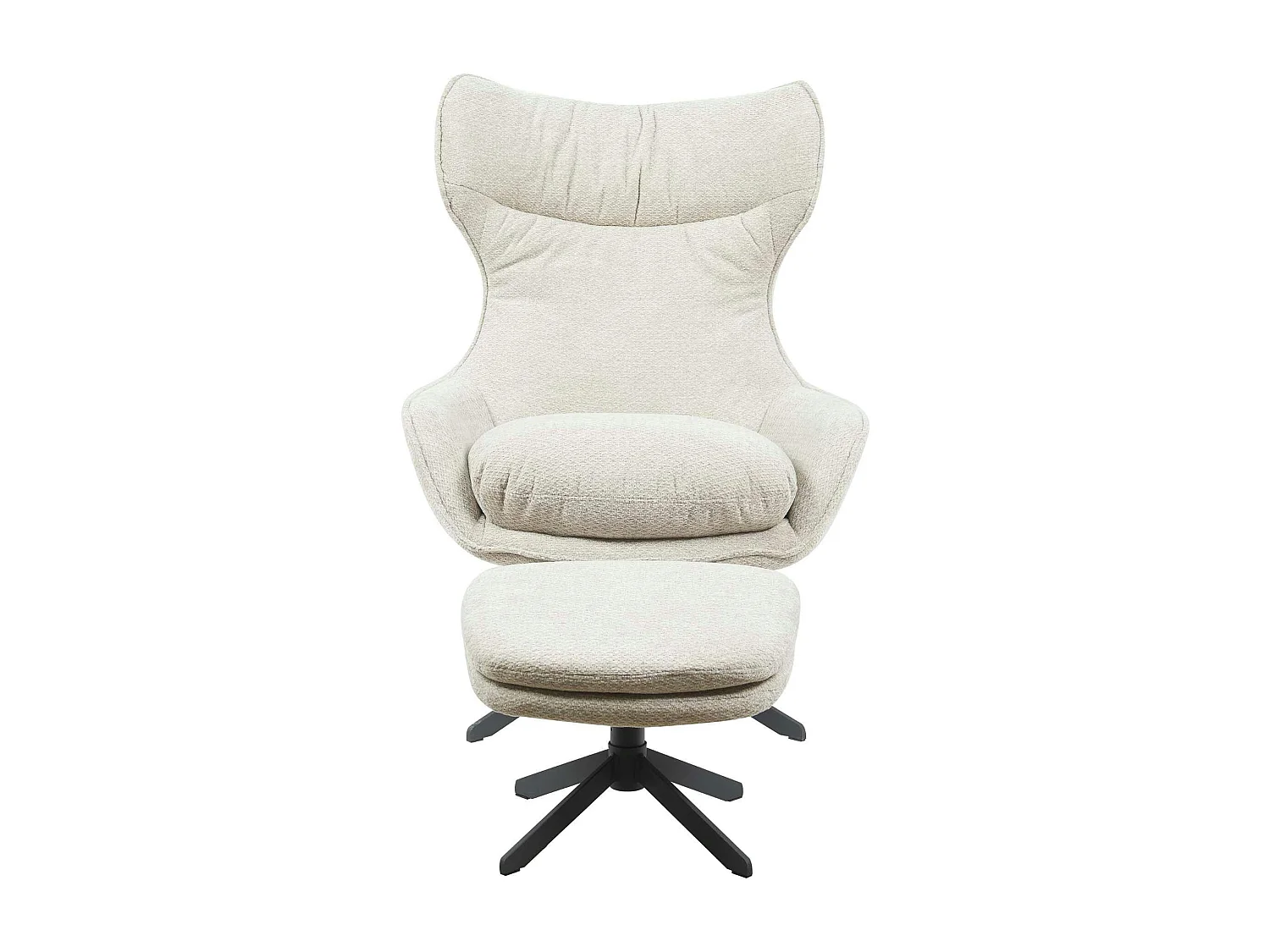 Fauteuil pivotant taupe avec repose-pieds BELORA