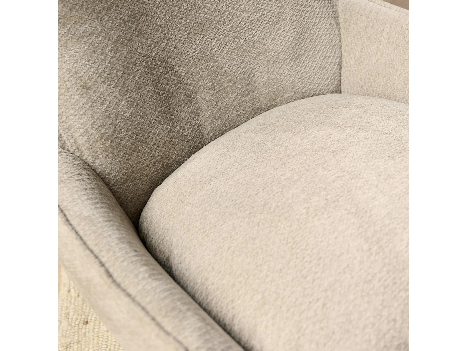 Fauteuil pivotant taupe avec repose-pieds BELORA