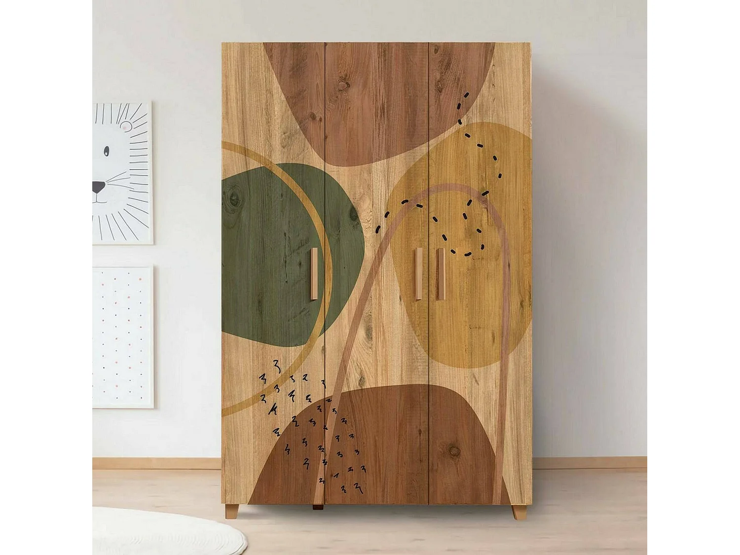 Armario 3 puertas Dpiacer, Muebles de dormitorio, Vestidor, Armario de ropa, 120x48h189 cm, Roble