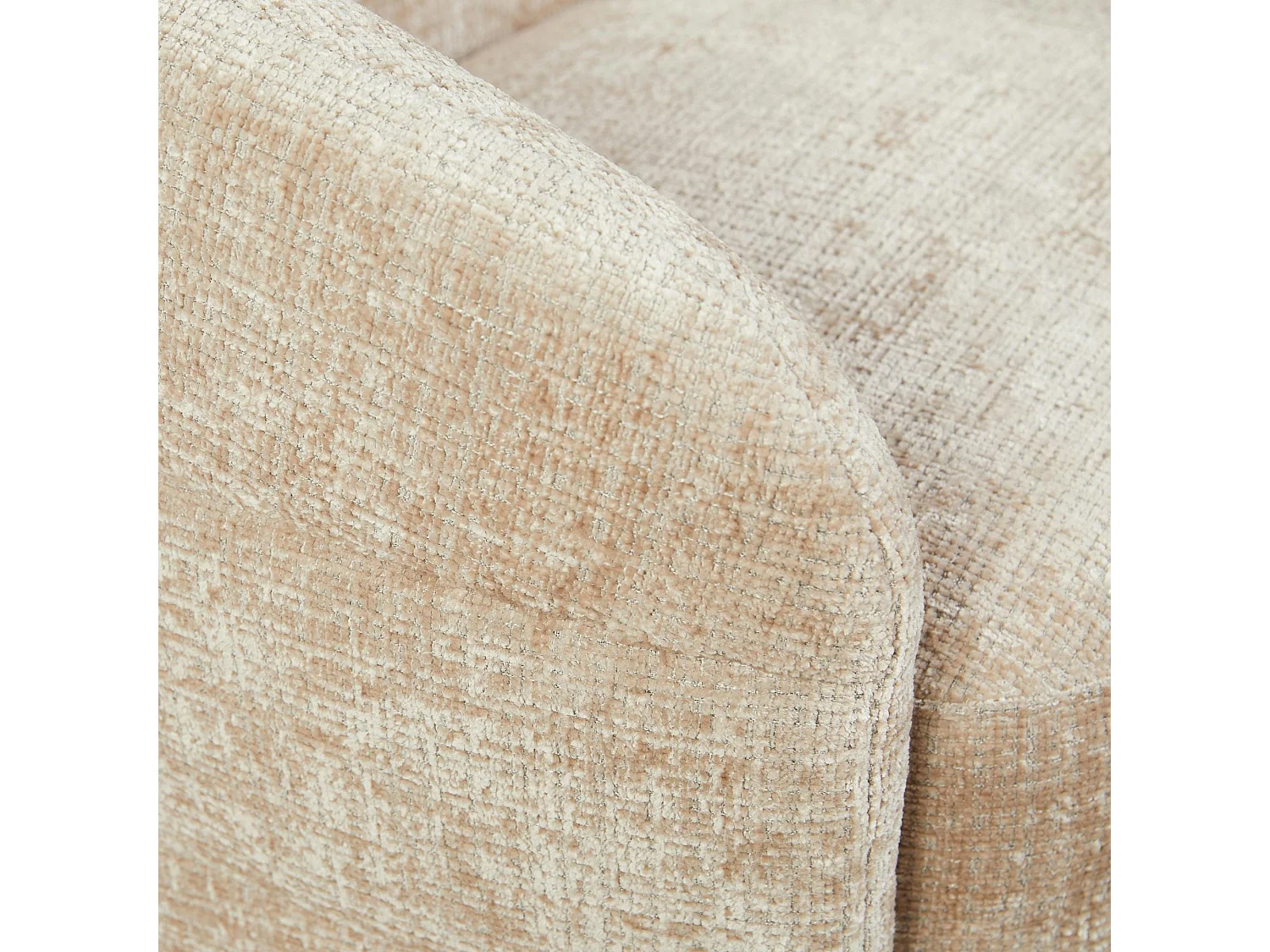 Fauteuil salon pivotant beige tissu chenille BELORA