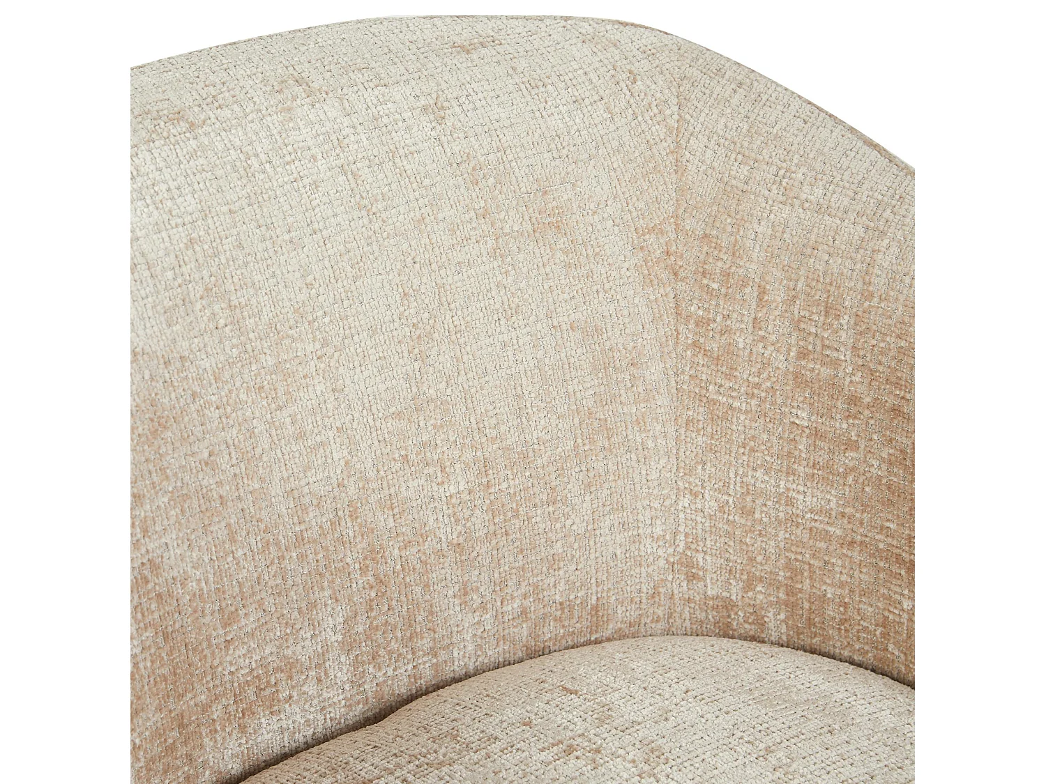 Fauteuil salon pivotant beige tissu chenille BELORA