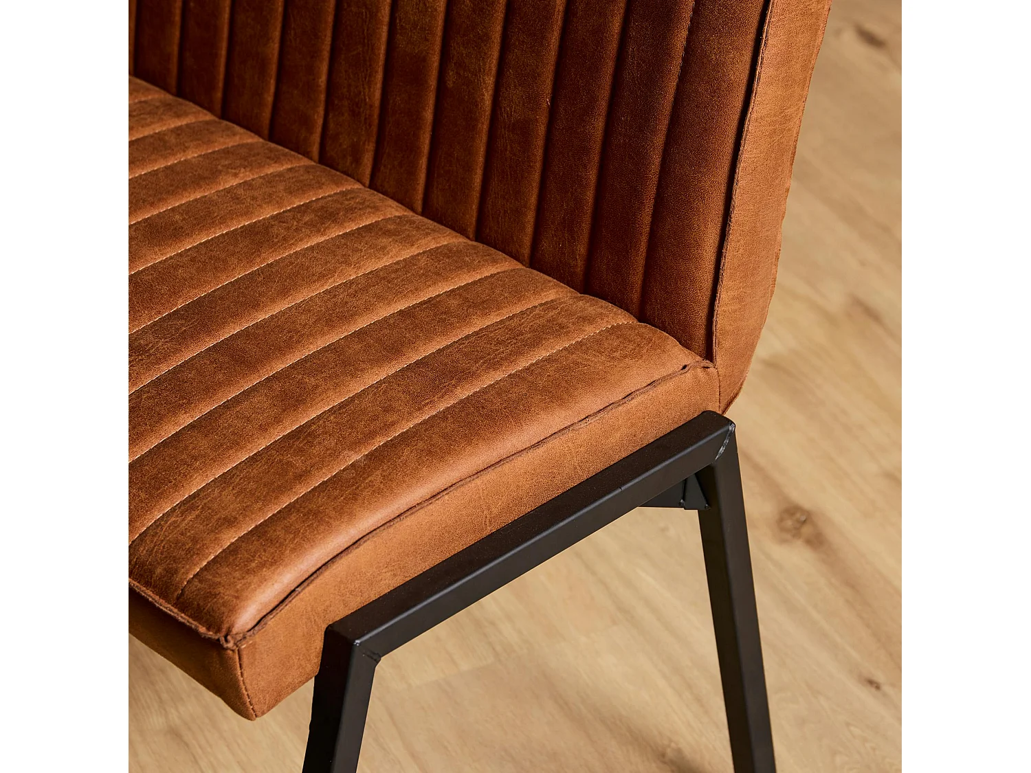 Banc de table à manger cognac à bandes 155 cm CORTINA