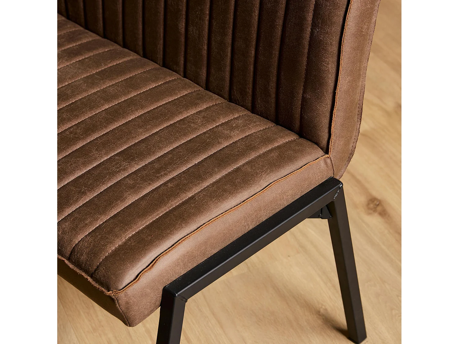 Banc de table à manger marron à bandes 155 cm CORTINA