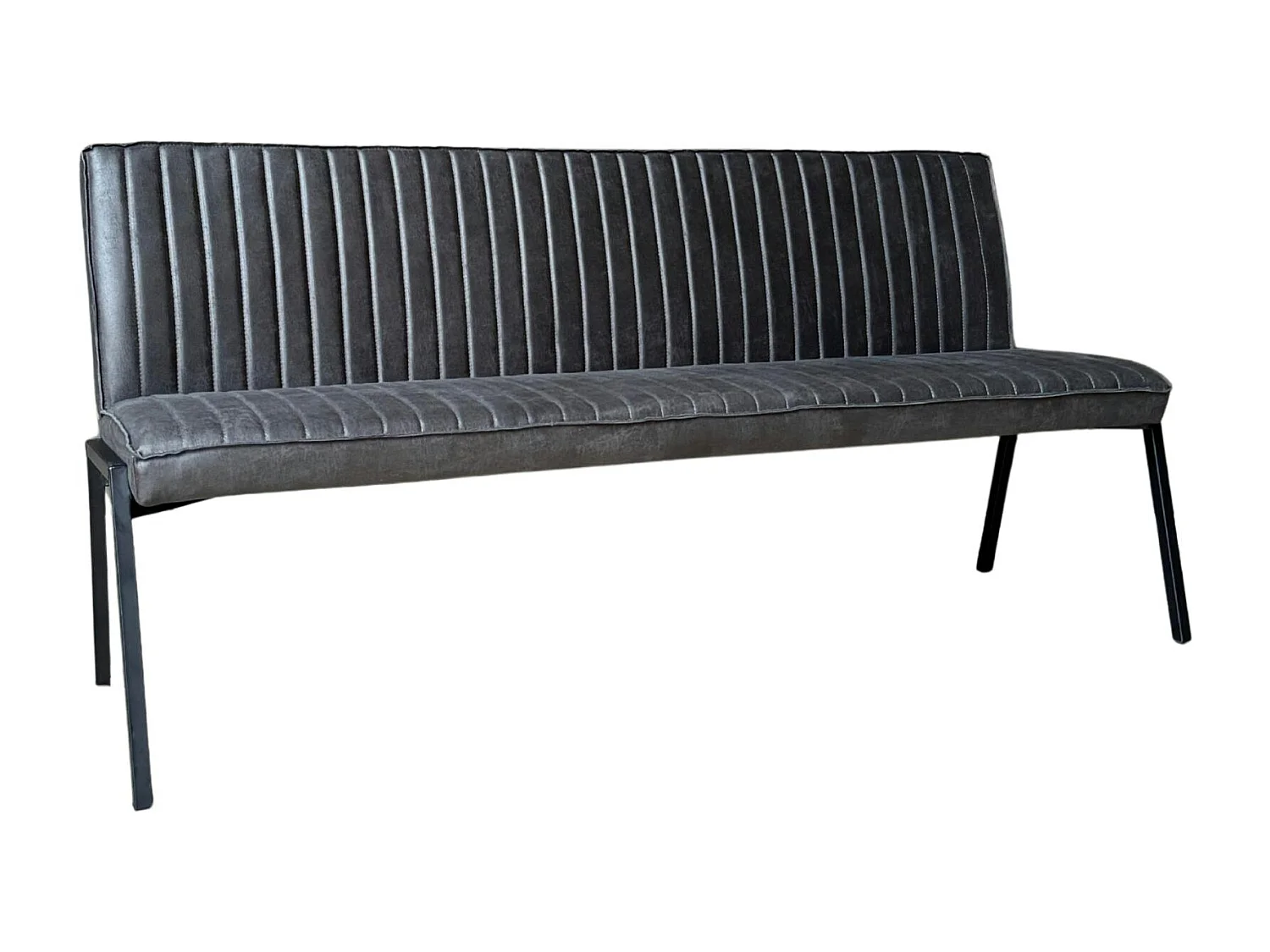 Banc de table à manger gris foncé à bandes 185 cm CORTINA