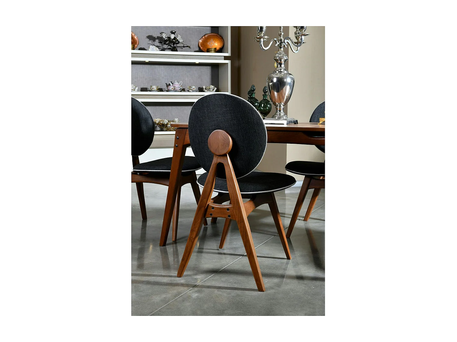 Ensemble salle à manger vintage - 4 chaises grises DILI