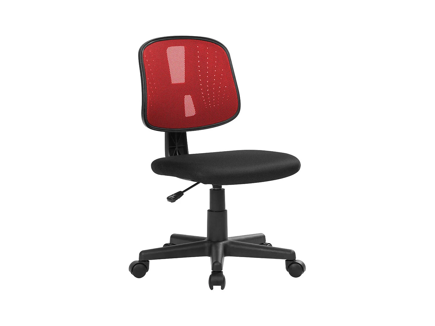 Cadeira de escritório Dlazeti, Cadeira de escritório, Assento de escritório ergonômico, 49x43h81/93 cm, Preto e Vermelho
