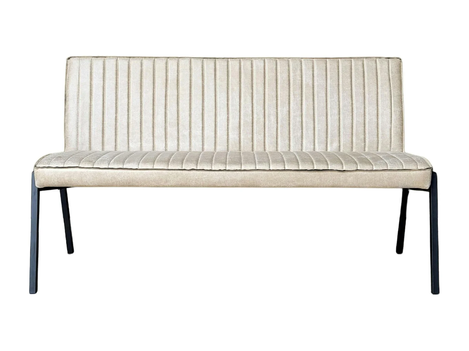 Banc de table à manger beige à bandes 155 cm CORTINA