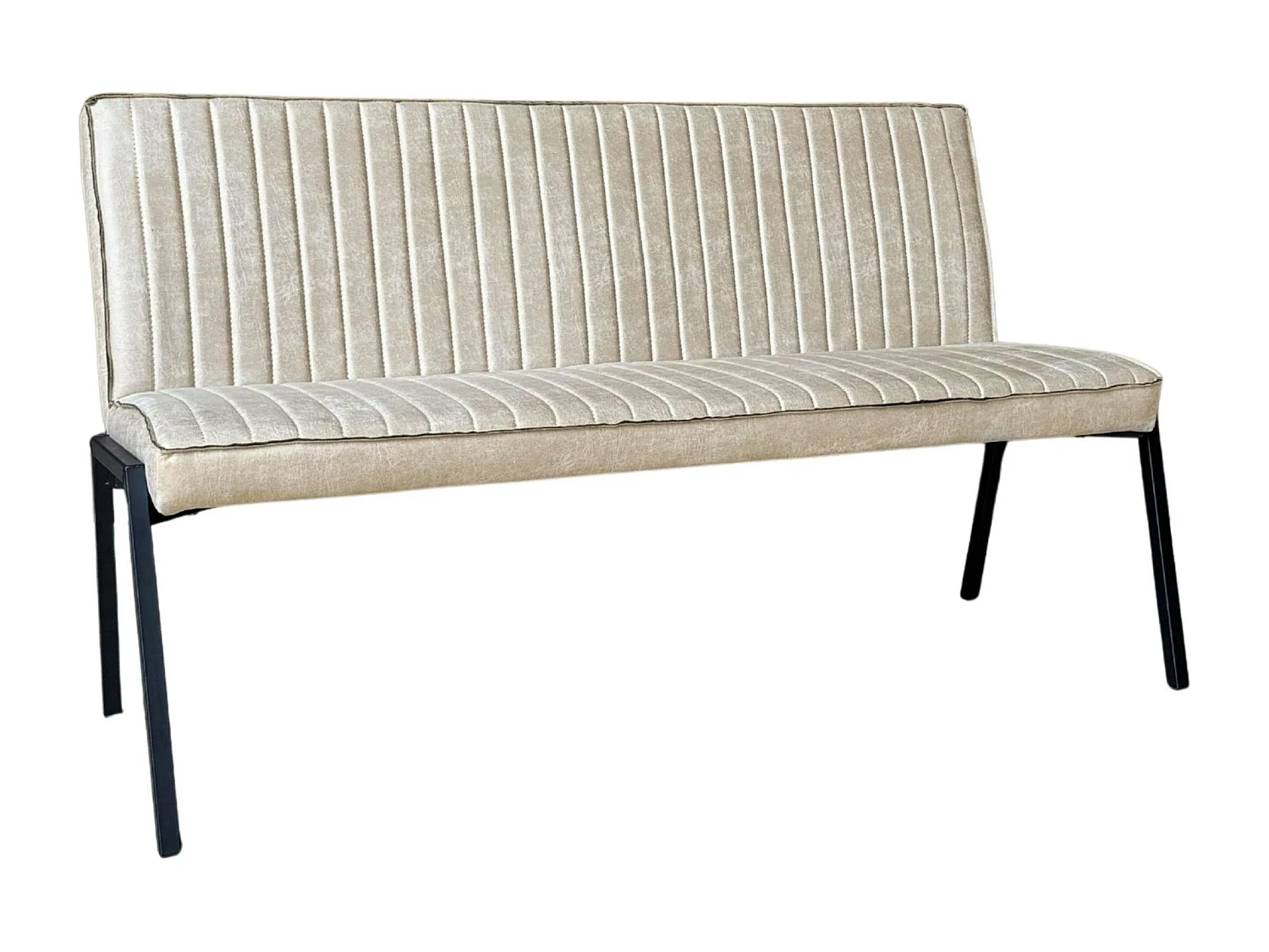 Banc de table à manger beige à bandes 155 cm CORTINA