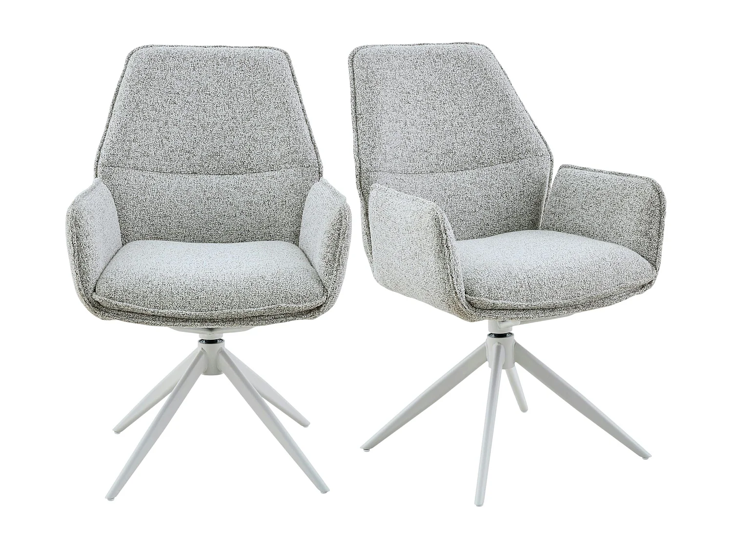 Chaise gris clair chiné pivotante à accoudoirs (lot de 2) CORTINA