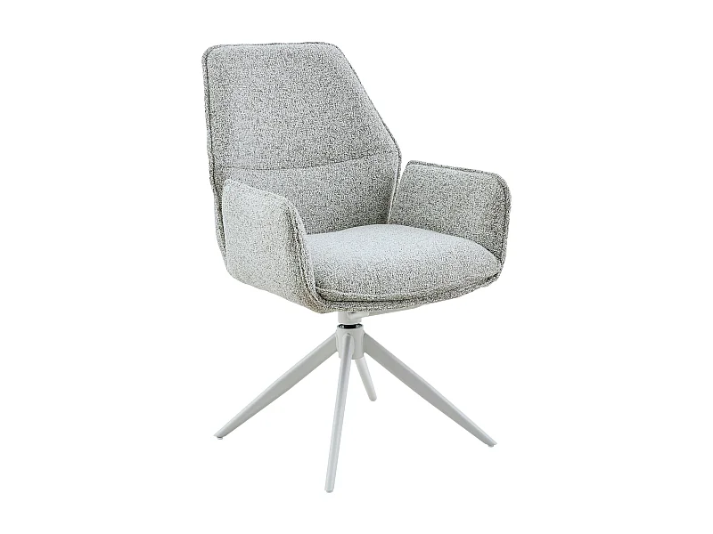 Chaise gris clair chiné pivotante à accoudoirs (lot de 2) CORTINA
