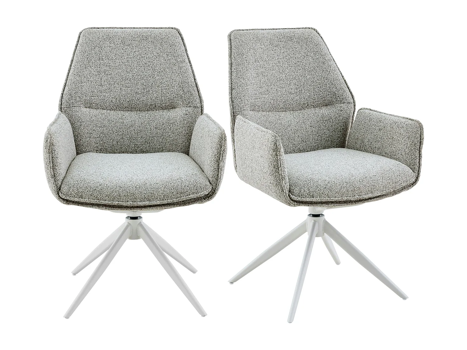 Chaise beige chiné pivotante à accoudoirs (lot de 2) CORTINA