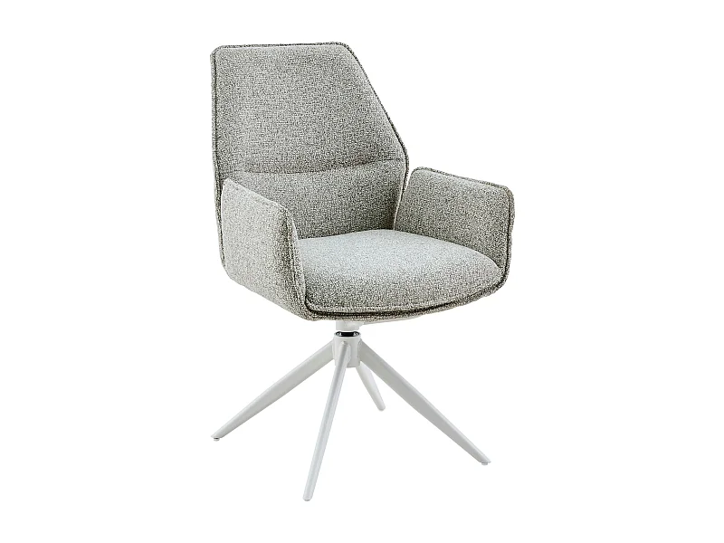 Chaise beige chiné pivotante à accoudoirs (lot de 2) CORTINA