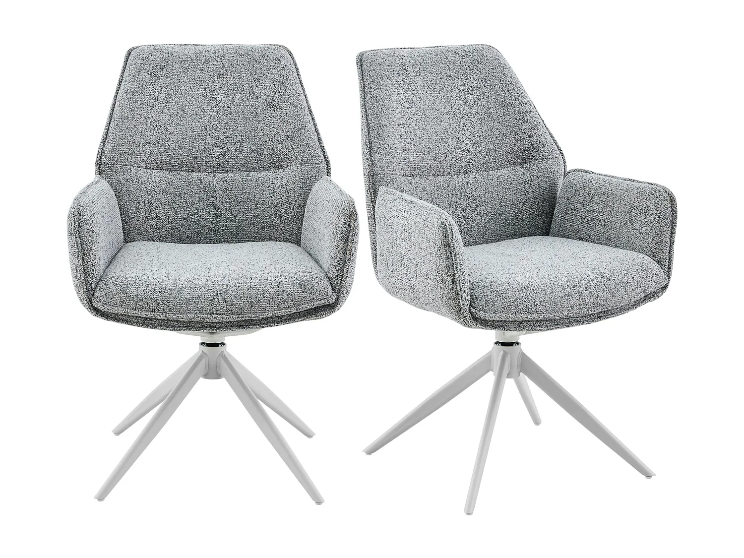 Chaise gris chiné pivotante à accoudoirs (lot de 2) CORTINA