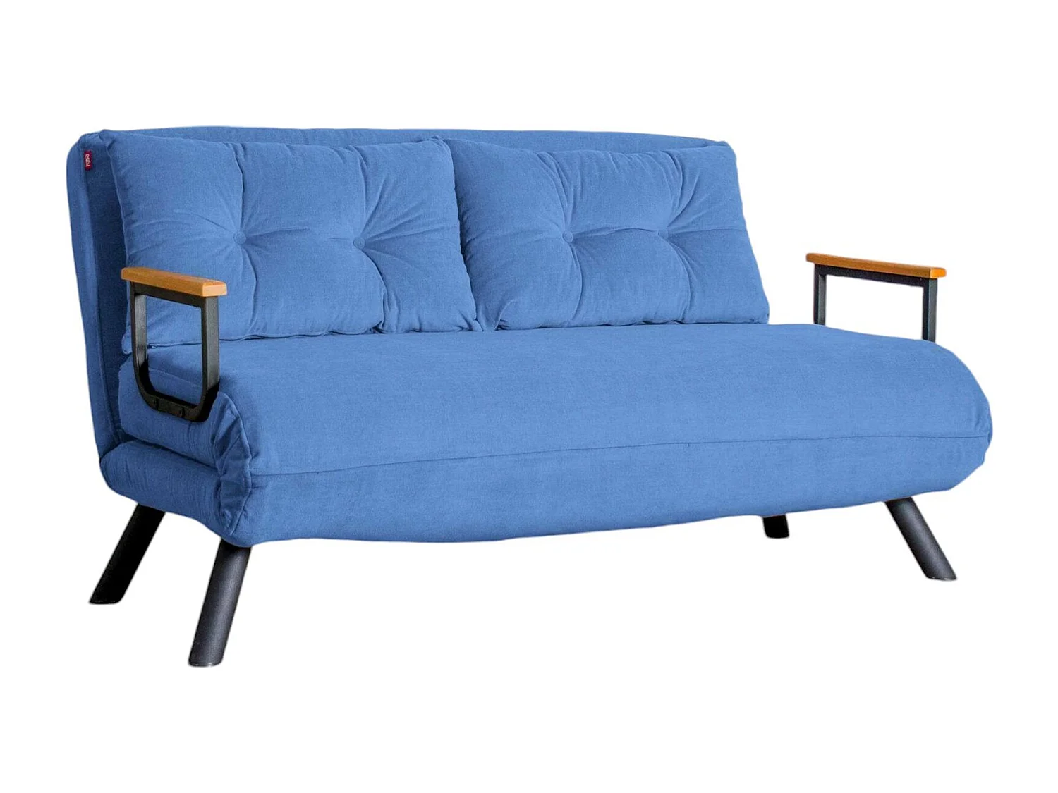 Sofá cama 2 plazas Dworle, Sofá transformable, Sofá para invitados, Sillón cama con almacenaje, 133x78 h78 cm, Azul