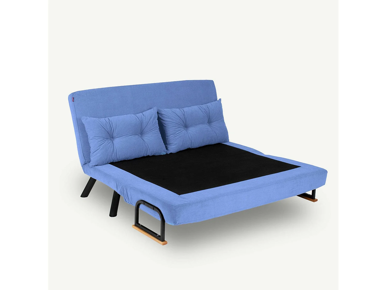 Sofá cama 2 plazas Dworle, Sofá transformable, Sofá para invitados, Sillón cama con almacenaje, 133x78 h78 cm, Azul