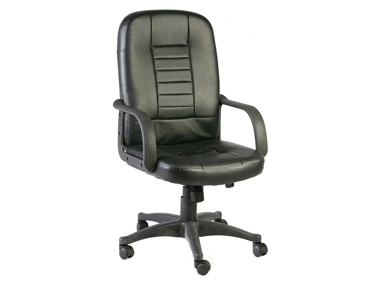 Bürostuhl Dmelar, Chefsessel mit Armlehnen, Ergonomischer Bürostuhl, Schwarz, 56x59h104/114 cm