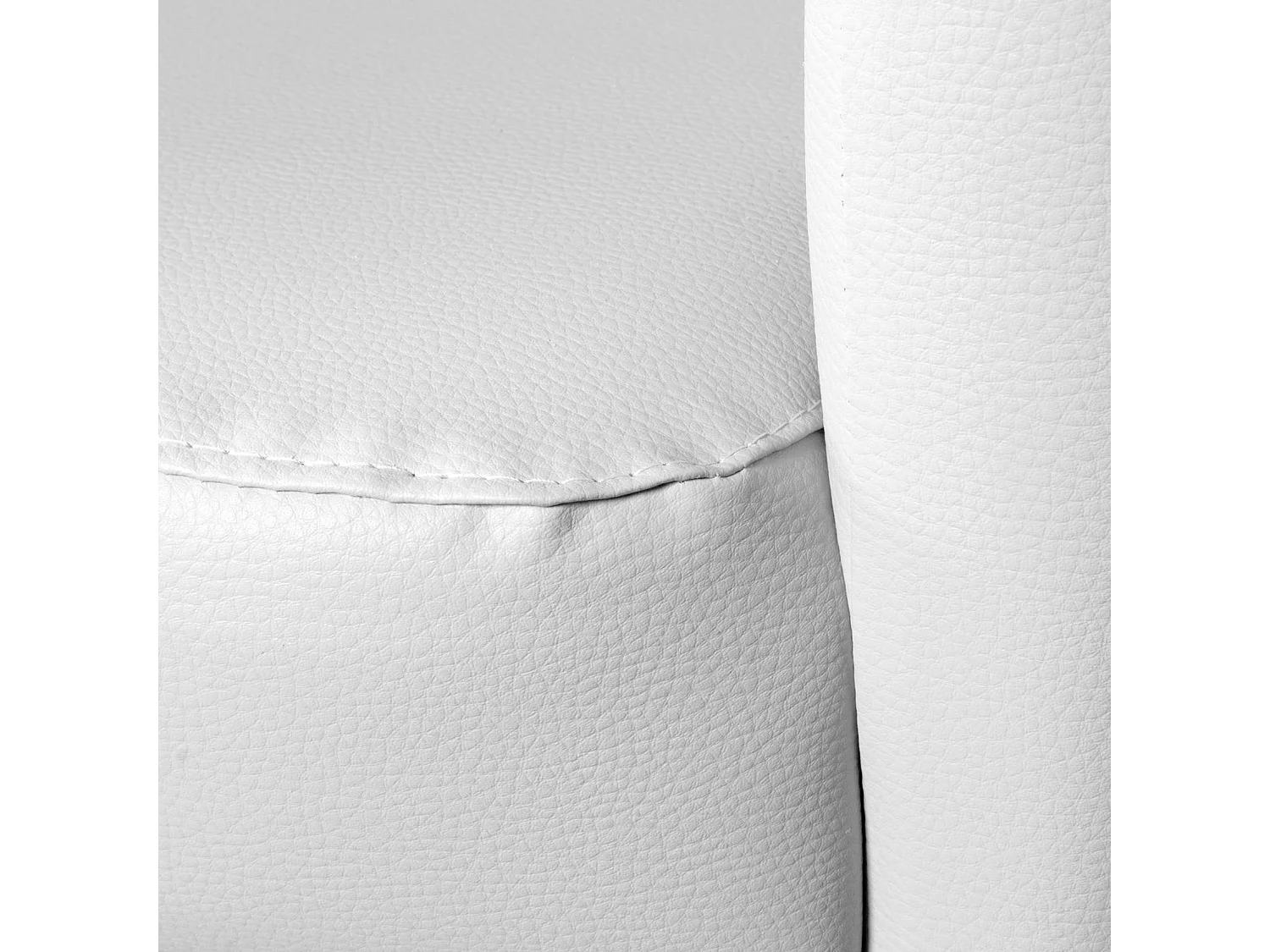 Fauteuil Dpanett, Fauteuil de salon, Siège rembourré, Chaise avec accoudoirs en éco-cuir, 64x63h76 cm, Blanc