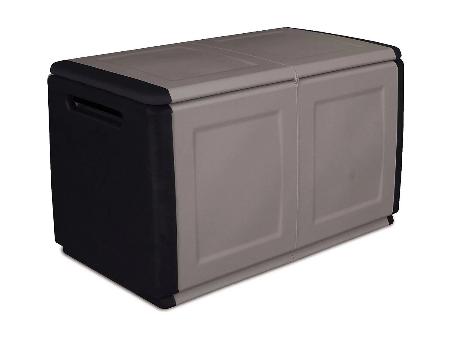 Coffre Brakel, Coffre polyvalent, Coffre de rangement, Boîte de rangement, 100% Made in Italy, 96x53h57 cm, Gris clair et noir
