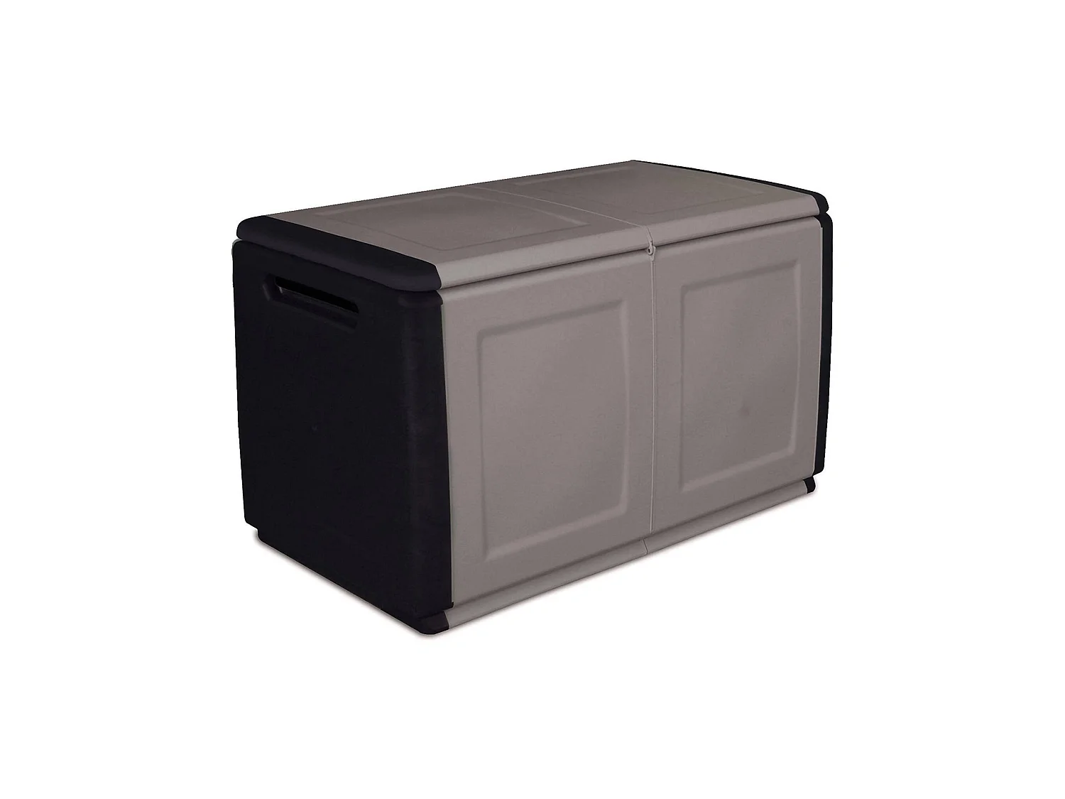 Daltomar-Koffer, Mehrzwecktruhe, Aufbewahrungskoffer, Aufbewahrungsbox, 100 % Made in Italy, 96 x 53 x 57 cm, Hellgrau und Schwarz