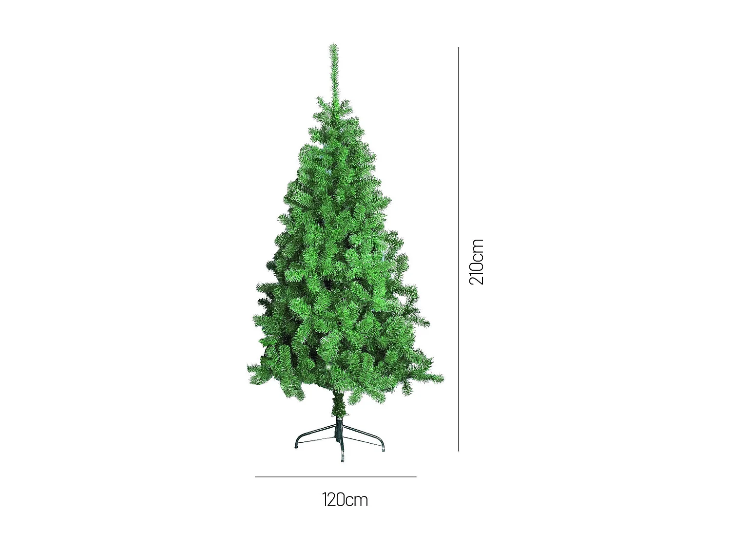 Árvore de Natal 210 cm Santa Claus, 727 Ramos, 210h cm Verde, Abertura tipo guarda-chuva, Ignífuga retardante de chama
