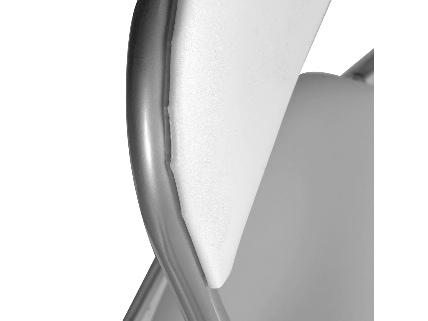Chaise pliante Marbella, Chaise peu encombrante, Chaise invité, Siège de réunion en éco-cuir, 43x47h80 cm, Blanc