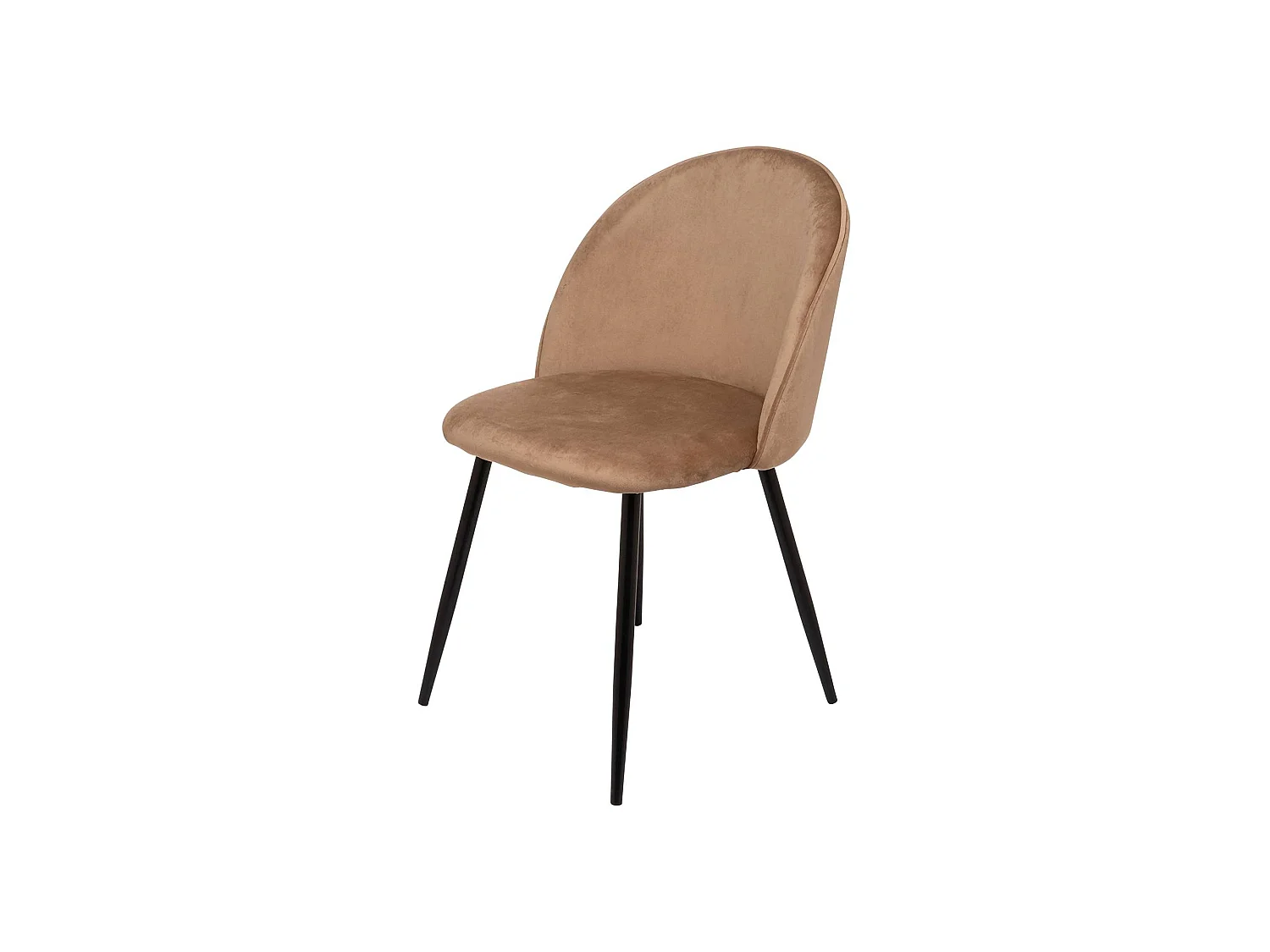 Ensemble de 4 chaises Stinson, Fauteuil recouvert de velours, Chaise de salle à manger rembourrée, Siège de réunion, 51x54h82 cm, Sable