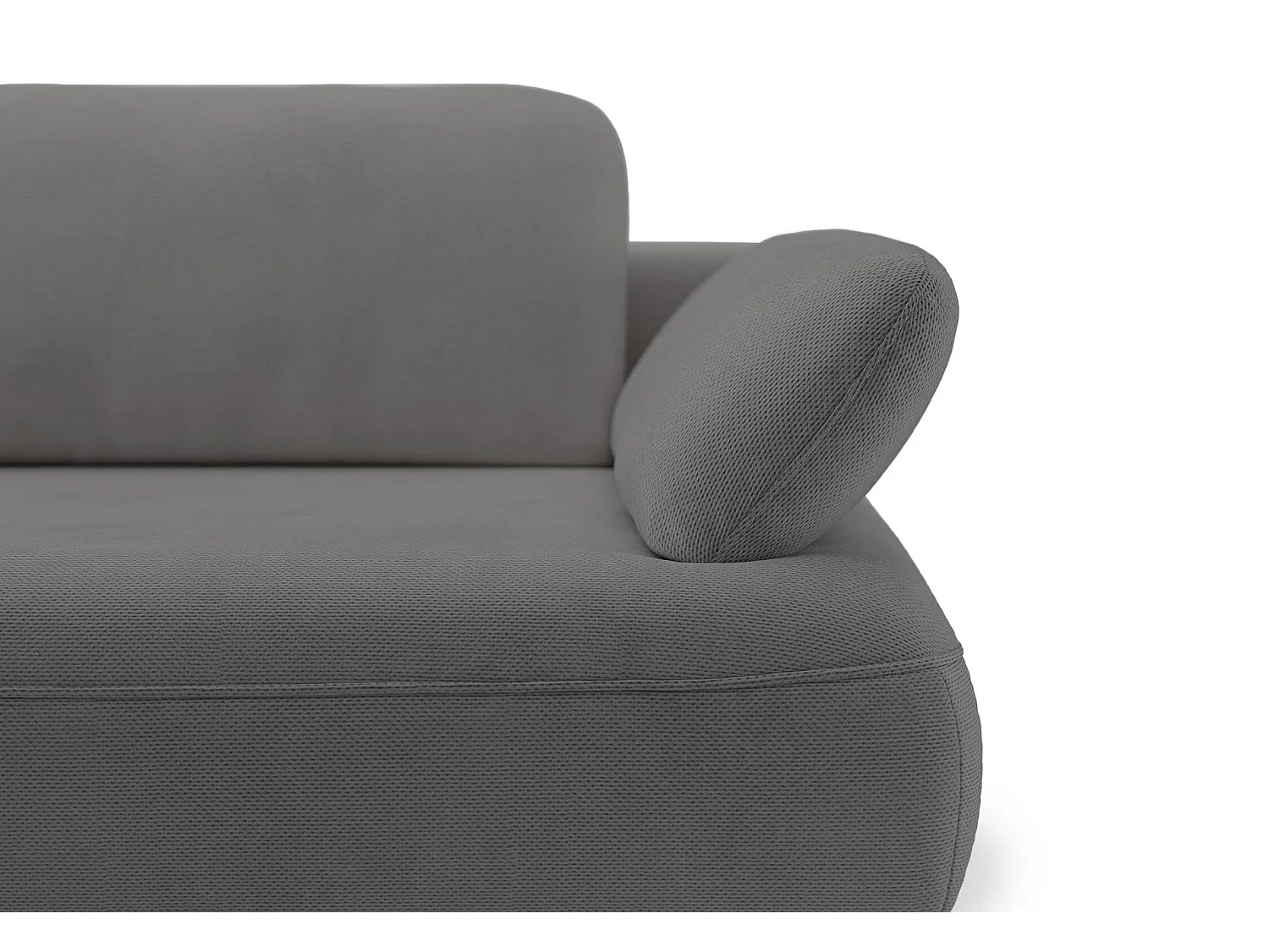 Canapé d’angle convertible – coffre de rangement – chenille hydrofuge – côté gauche – gris – AVOLLA