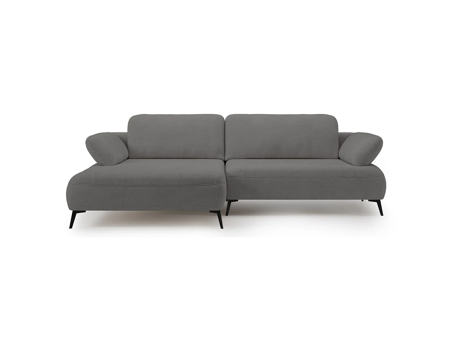 Ecksofa mit Schlaffunktion – Bettkasten – hydrophobe Chenille – linksseitig – Grau – AVOLLA