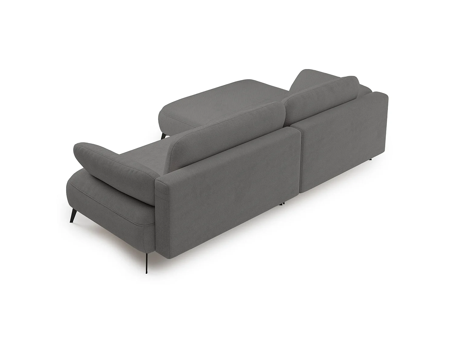 Ecksofa mit Schlaffunktion – Bettkasten – hydrophobe Chenille – linksseitig – Grau – AVOLLA