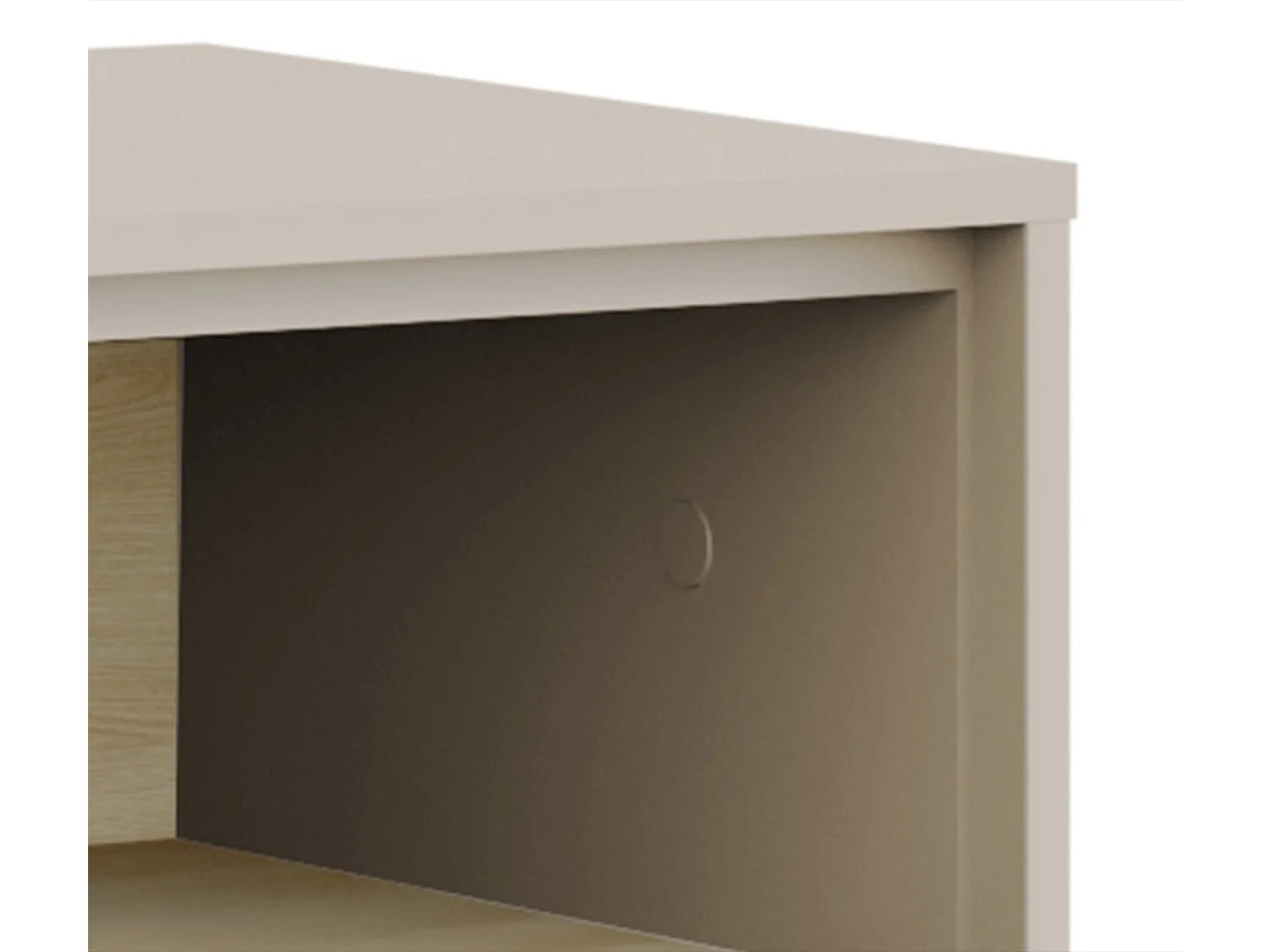 Dressoir met lades en geribbelde front kasjmiergrijs / eikenlook – 156 cm – DISTRIA