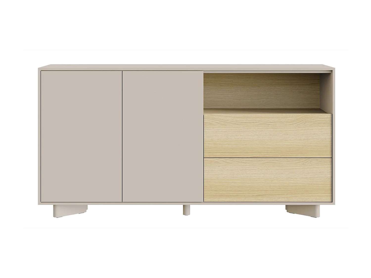 Buffet avec tiroirs – 156 cm – gris cachemire aspect chêne – DISTRIA